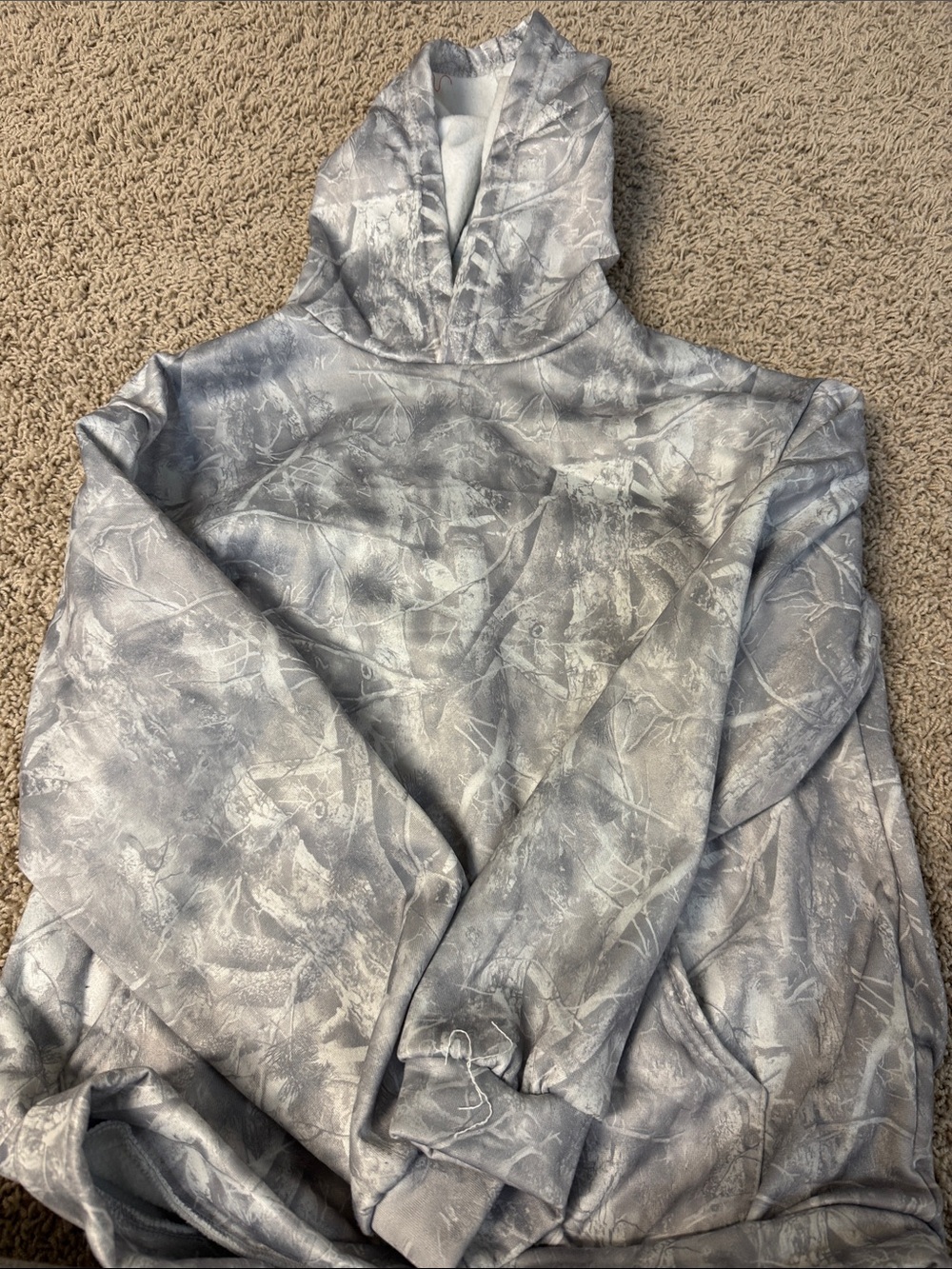 SHEIN Gray Marble Print Hoodie
